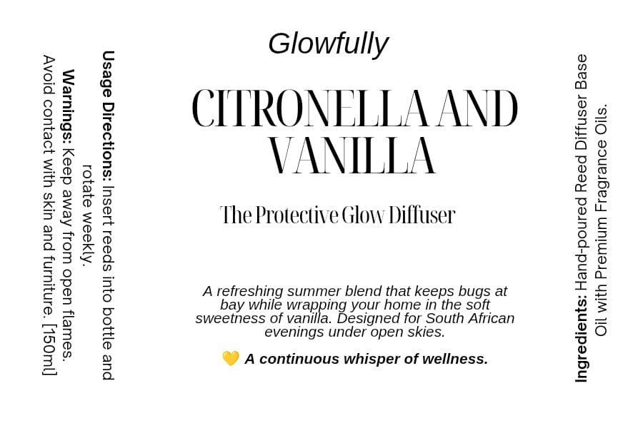 Citronella and Vanilla Diffuser
